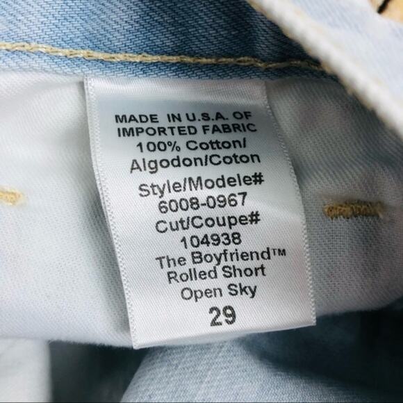 Current/Elliott The Boyfriend Rolled Short in Open Sky Sz 29 - Picture 6 of 8